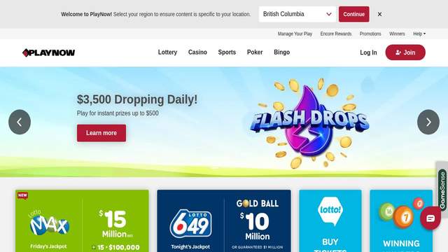 PlayNow casino screenshot